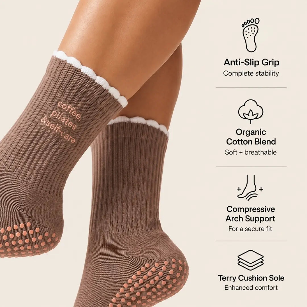 Calcetines antideslizantes Coffee, Pilates & Self-Care