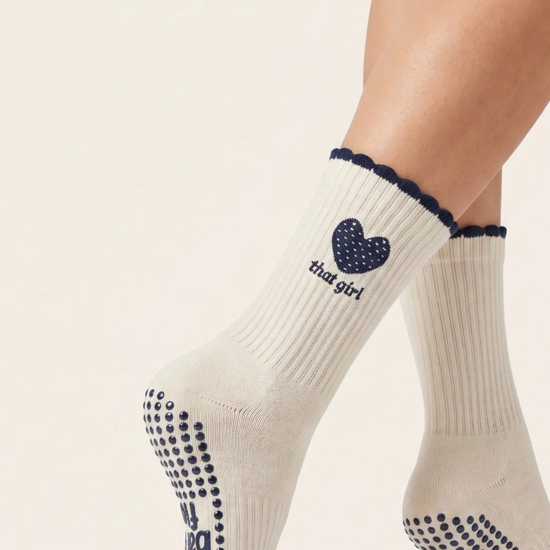 Calcetines antideslizantes con lunares