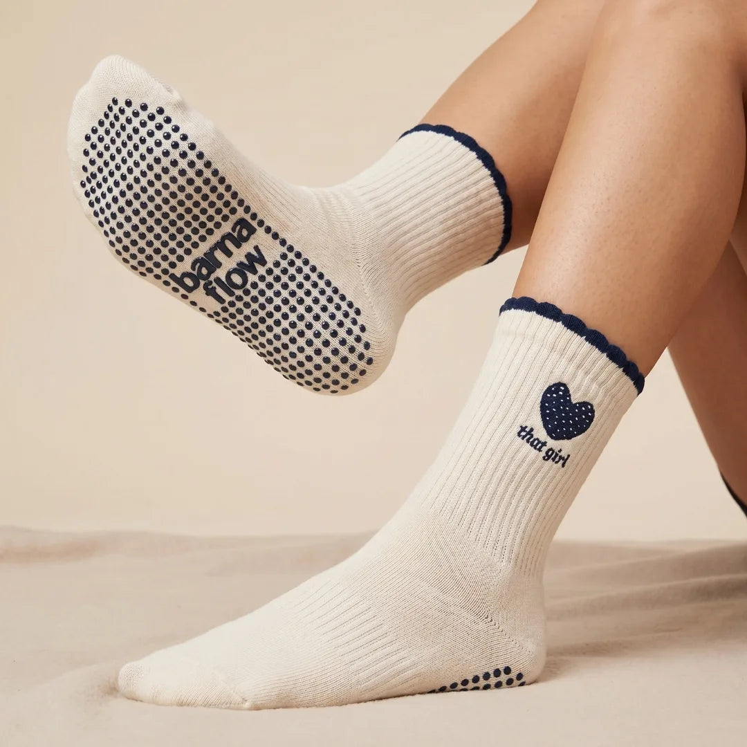 Calcetines antideslizantes con lunares