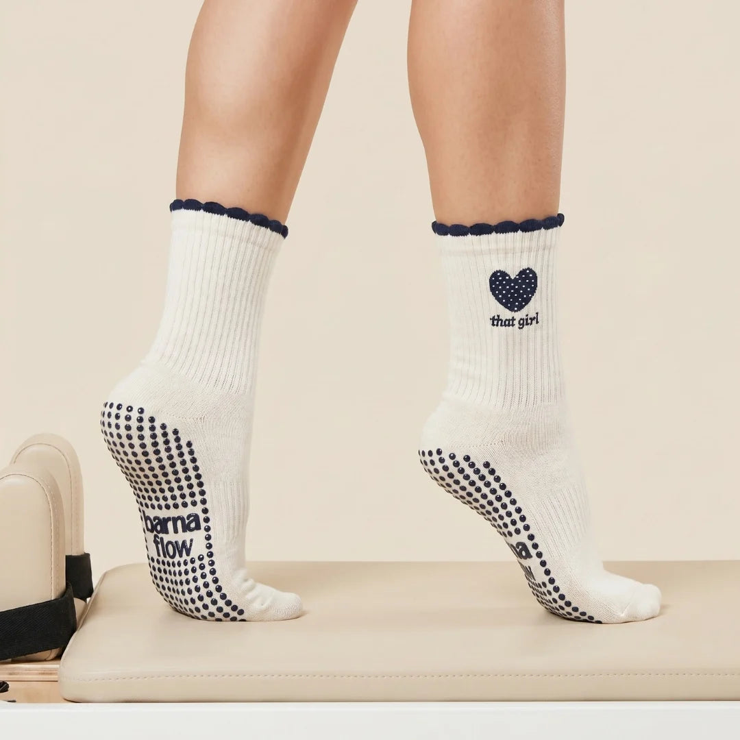 Calcetines antideslizantes con lunares