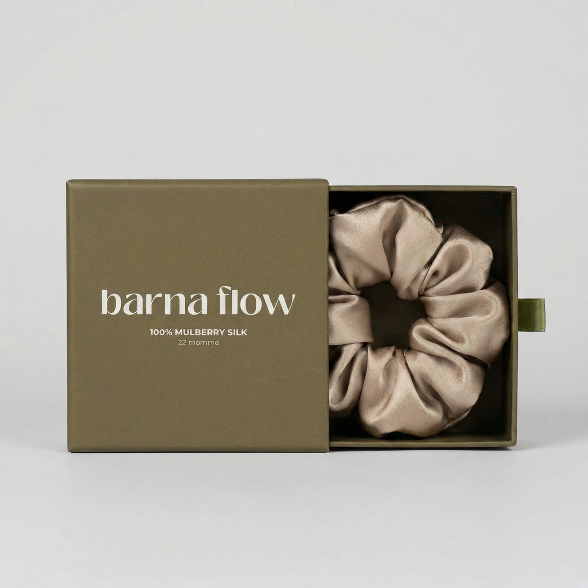 Beige Silk Scrunchies