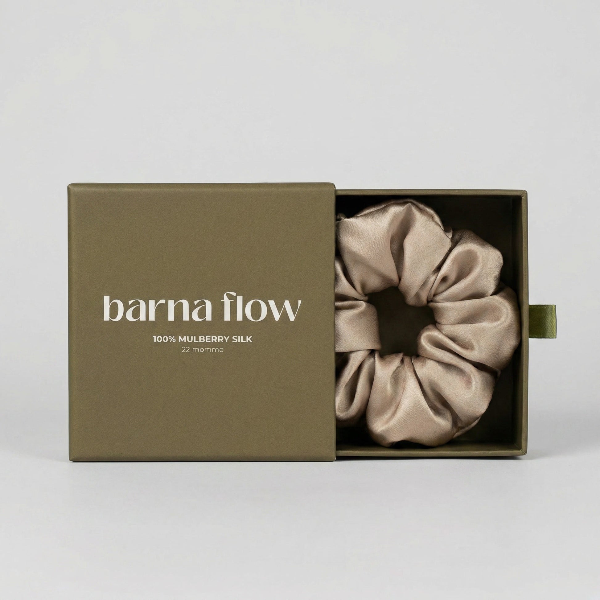 Beige Silk Scrunchies