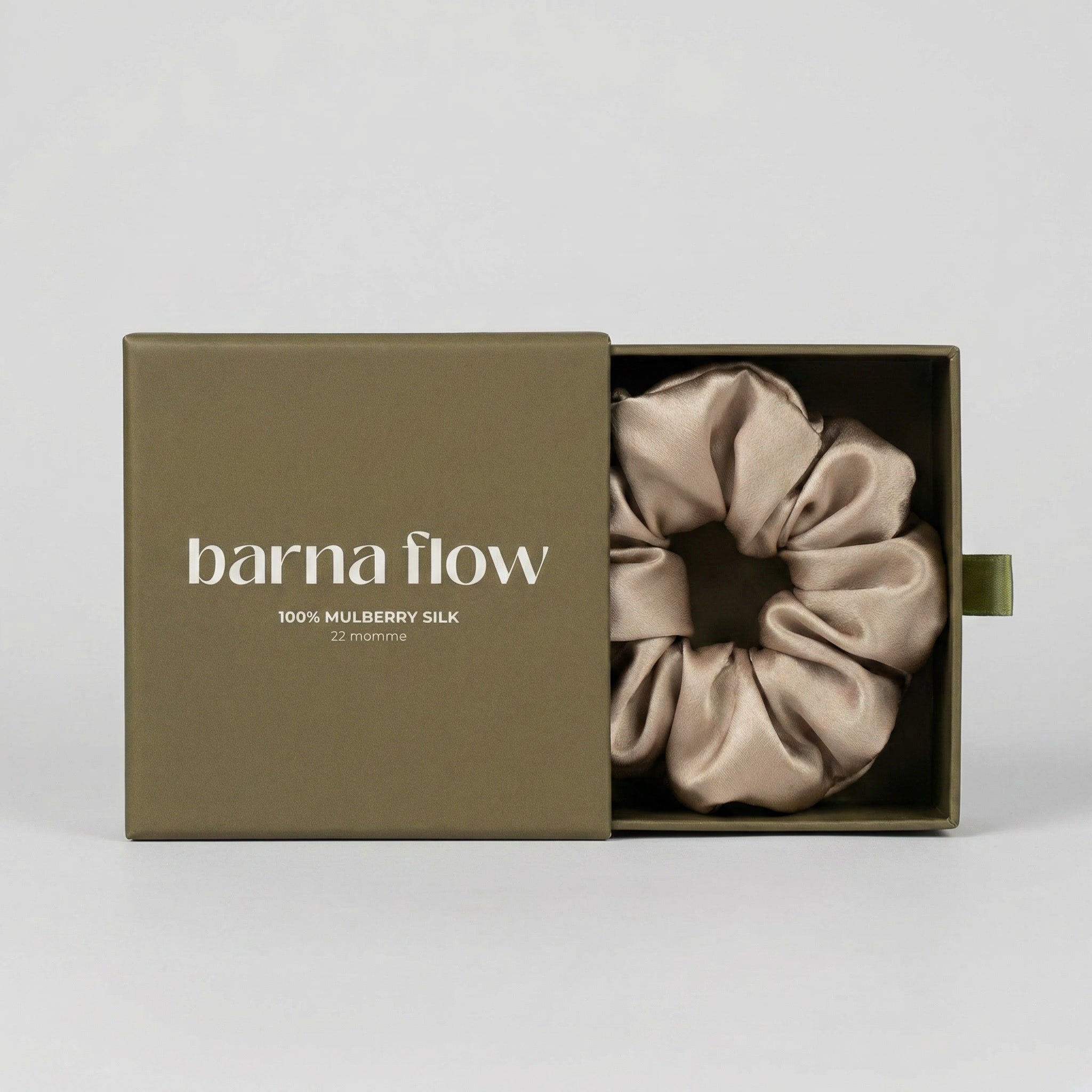 Beige Silk Scrunchies