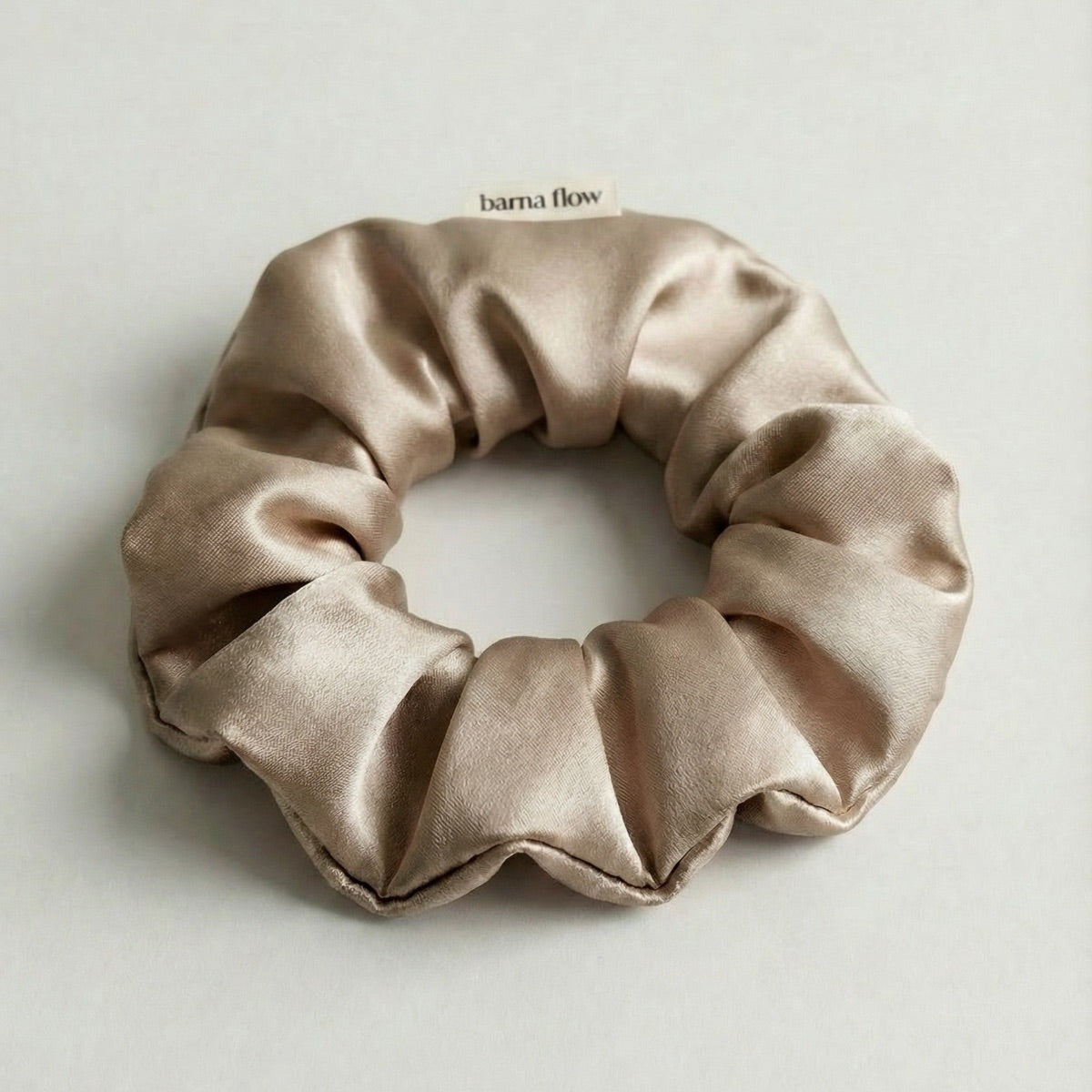 Beige Silk Scrunchies