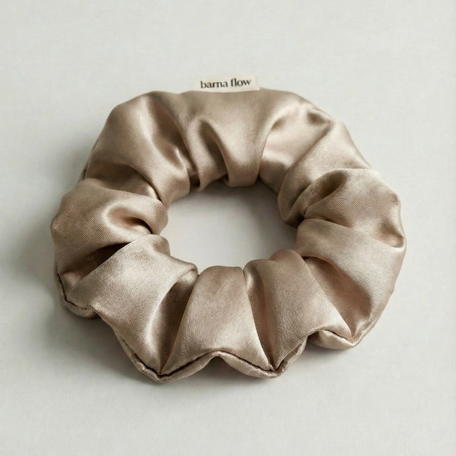 Beige Silk Scrunchies