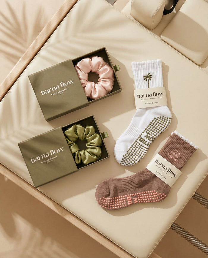 Calcetines barna flow y coleteros de seda en sus cajas