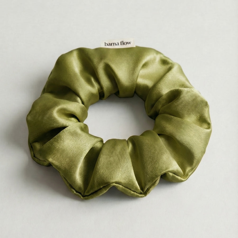 Chouchou en soie de mûrier Vert palme