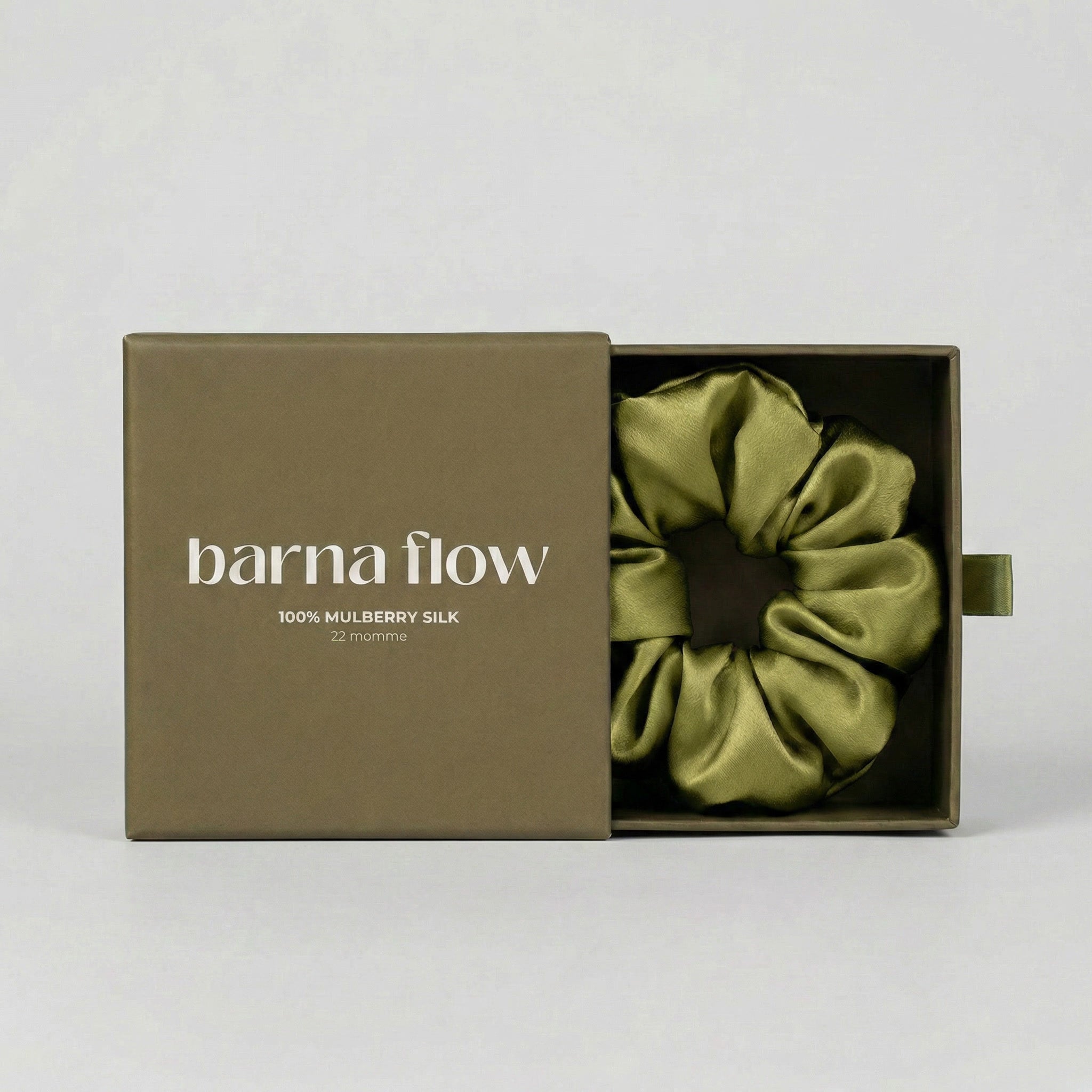 green silk scrunchies 